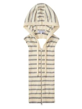 Veronica beard Dickey insert heather grey striped cashmere nwt 00-14 / one size